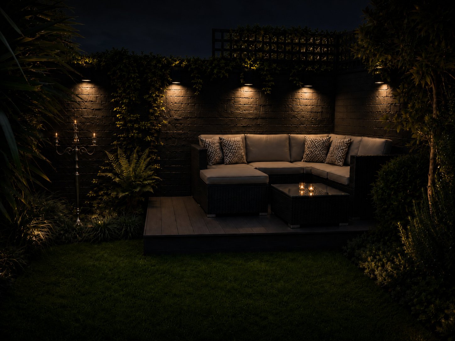Lounge deck at night