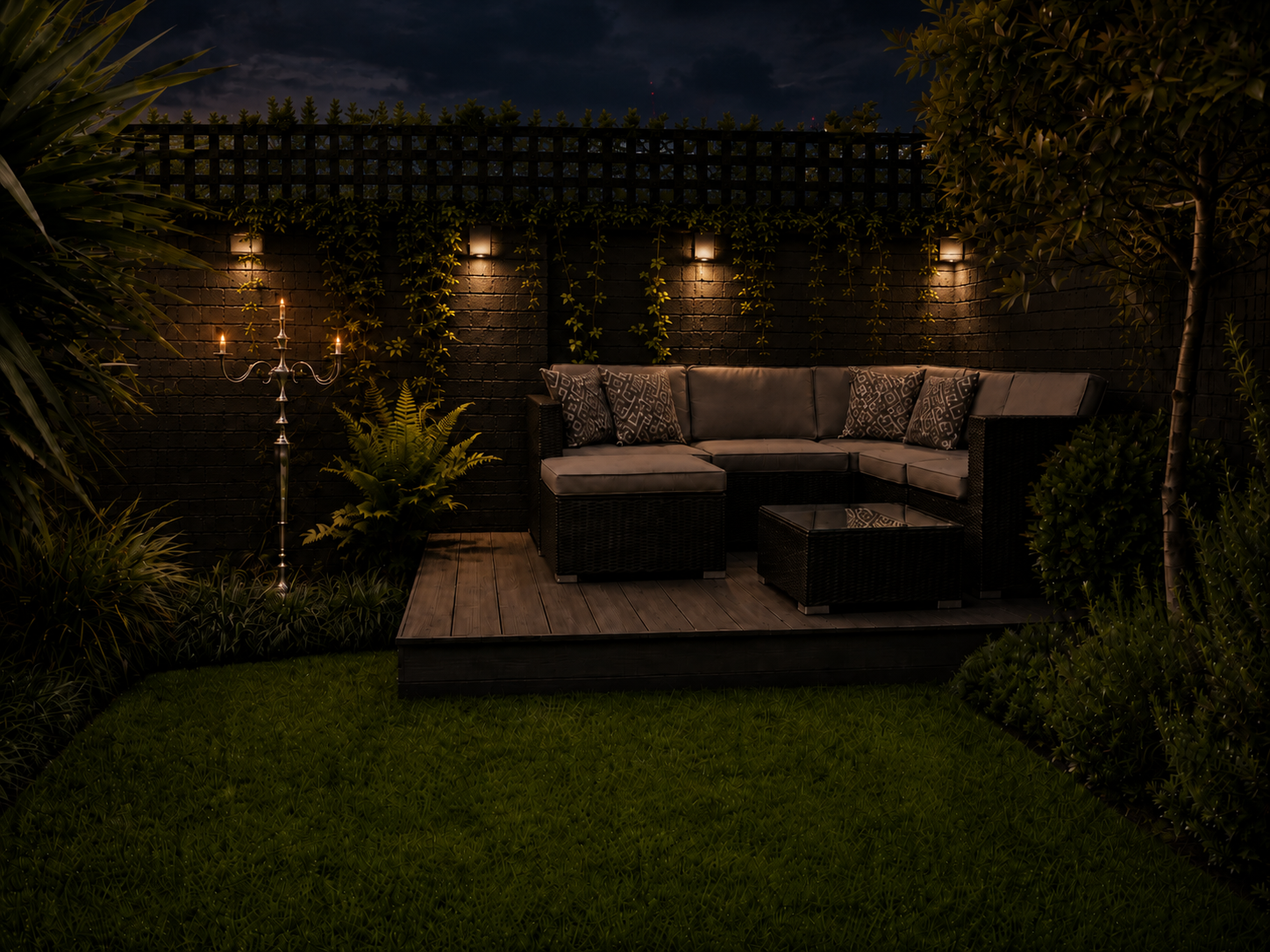 Lounge deck at night